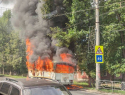 На проспекте Кирова в Самаре сгорел автобус