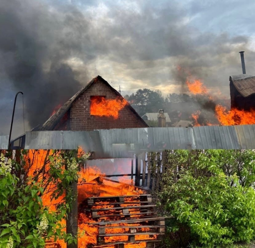 Сады в огне: в Самарской области вспыхнул дачный массив возле железной дороги