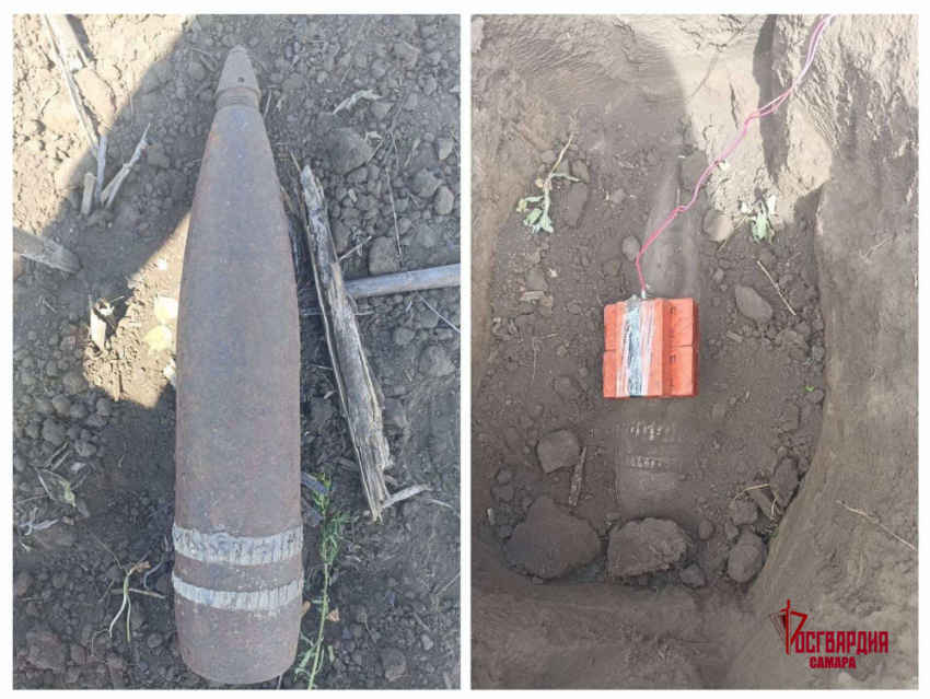 Самарские росгвардейцы уничтожили артиллерийский снаряд 